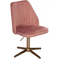Wohnling Chaise d'écriture chaise pivotante en velours rose avec dossier |