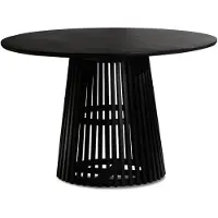 Wohnling Table à manger 120x120x77 cm mango solid black table à manger moderne |