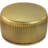 Wohnling Table basse ronde en métal 60 cm, dorée, avec plateau amovible ; table de salon avec rangement ; table de salon en métal ; table basse ; table d'appoint ; fabrication artisanale