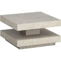 Wohnling Table basse 60x60x34 cm sable Table basse aspect pierre Table de salon moderne avec espace de rangement Table basse carrée Beige Table basse