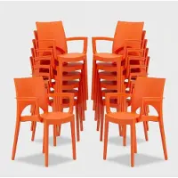 GRAND SOLEIL lot de 24 chaises Paris Arm avec accoudoirs Restaurants et bars - Orange