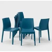 GRAND SOLEIL lot de 22 chaises Rome empilables en polypropylène - Bleu