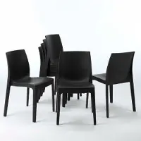 GRAND SOLEIL lot de 22 chaises Rome empilables en polypropylène - Noir