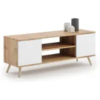 KOBI Armoire Focus RTV 135 cm chêne doré Craft - blanc