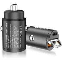 C-TECH NabÃjeÄka USB do auta UCC-02, 1x Type C + 1 x Type A,, Power delivery 3.0, Quick Charge, Adaptateur pour véhicule, Noir