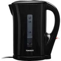 Tomado TWK1700B, bouilloire électrique, 1,7 litre - Couvercle à charnière - Noir