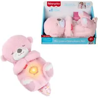 Fisher-Price , veilleuse en forme d'otter pour le coucher, couleur rose