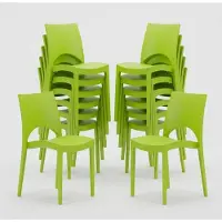 GRAND SOLEIL 24 chaises Paris Empilables pour Bars et Restaurants Polypropylène - Vert