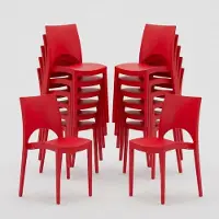 GRAND SOLEIL 24 chaises Paris Empilables pour Bars et Restaurants Polypropylène - Rouge