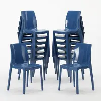 GRAND SOLEIL 18 chaises Ice en polypropylène pour les restaurants et les bars - Bleu