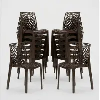 GRAND SOLEIL lot de 22 Chaises Gruvyer Empilables pour Bars et Restaurants - Marron