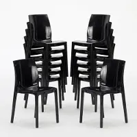 GRAND SOLEIL 18 chaises Ice en polypropylène pour les restaurants et les bars - Noir