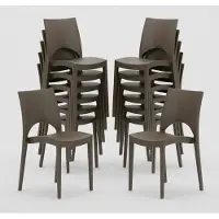 GRAND SOLEIL 24 chaises Paris Empilables pour Bars et Restaurants Polypropylène - Marron
