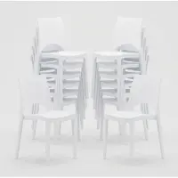 GRAND SOLEIL paris 24 chaises empilables pour bars et restaurants Polypropylène - Blanc