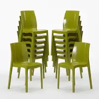 GRAND SOLEIL 18 chaises Ice en polypropylène pour les restaurants et les bars - Vert