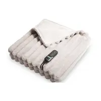 Duux Couverture chauffante électrique rayée Yentl 200x200 cm - 9 positions - Gris