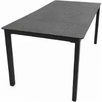 VCM Table de jardin en verre et aluminium | Table de salle à manger | env. H. 73 x L. 140 x P. 80 cm | Anthracite | Table de balcon Meuble de jardin