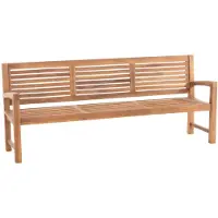 CLP Banc d'extérieur en teck , modèle Halden, disponible en différentes tailles | Couleur : teck, Taille : 220 cm