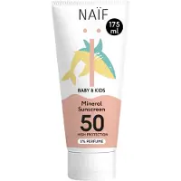 Naif Baby & Kids Mineral Sunscreen SPF 50 0 % Perfume crème protectrice pour bébé 175 ml