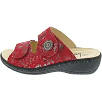 Belvida : Sandales plates pour femmes, semelle intérieure, modèle pantoufle, couleur rouge, style décontracté