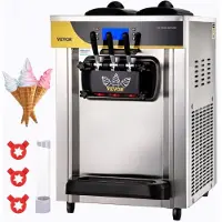 Vevor Machine à glace Machine à glace molle commerciale 2200 W 22-30 L/h 3 parfums avec écran LCD Machine à glace