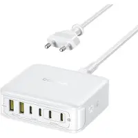 Baseus Station de recharge GaN, chargeur de bureau 120 W, 4 ports USB-C / 2 ports USB-A, EnerFill FH21, blanc