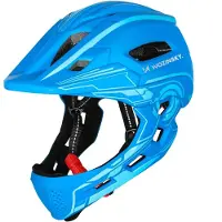 Wozinsky Casque intégral pour enfants avec feu arrière USB Taille S 52-56 cm Bleu