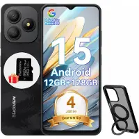 Blackview Wave 9C Téléphone portable sans abonnement, 6,56 pouces, 12+128 Go, 5000 mAh, double SIM, Android 15, 1080p, Face ID, déverrouillage par empreinte digitale
