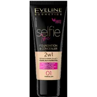 Eveline Cosmetics Selfie Time fond de teint et correcteur 2 en 1 teinte 01 Porcelain 30 ml