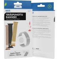 Wave terÃ¤spunottu ranneke, Apple Watch / /, hopea (Acier inoxydable, Maille en acier inoxydable), Sangles de montre, Argent