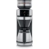 Severin KA 4853 FILKA 2.0 Machine à café filtre avec moulin, Couleur:Argent-Noir