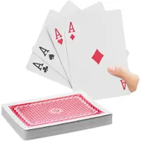 Relaxdays 5 jeux de cartes de poker géantes, 270 cartes, cartes à jouer en plastique XXL imperméables, cadeau amusant ou décoration, 18 x 13 cm, multicolores