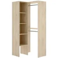 Dmora Arpagone - Grande Armoire, 79x186h cm Chêne Marron, 5 Étagères