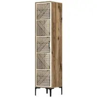 Dmora Giusta - Armoire Polyvalente 1 Porte, 48x201h cm Noyer Brun, 4 Étagères