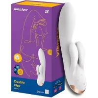 Satisfyer Double Flex vibromasseur muni d’un stimulateur clitoridien White 20 cm