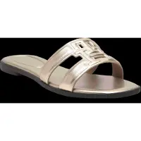 Tommy Hilfiger pour femme. FW0FW09325 Mules en cuir doré métallisé (39), Plat, Aucun, Casuel