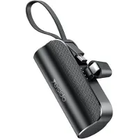 Yes I Do Batterie externe Yesido Ultra Mini 5000 mAh avec câble USB-C et connecteur Lightning - Noire
