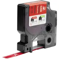 Dymo 1805416 - (12 mm) - Noir sur rouge - Ruban