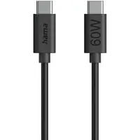 Hama Câble de charge, USB-C - USB-C, 60 W, 1,2 m, noir
