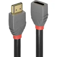 Lindy Anthra Line - High speed - câble d'extension HDMI avec Ethernet - HDMI mâle pour HDMI femelle - 2 m - triple blindage - noir - rond, support 4K