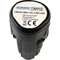 Kunzer Batterie au lithium 12V pour 7AFS02, 7AKN38, 7ABS38, 7AMS01 et 7APM08 7APP12