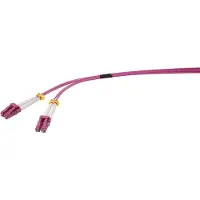 Renkforce RF-4738838 Câble de raccordement fibre optique 2.00 m pourpre-rouge [1x LC mâle - 1x LC mâle] 50/125 µ multimode