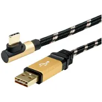Roline 11.02.9061 Câble USB USB 2.0 1,8 m USB A USB C Noir, Or
