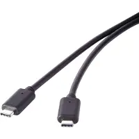 Renkforce Câble USB USB 3.2 Gen2x2 USB-C mâle, USB-C mâle 1,50 m noir Contacts plaqués or RF-4381074