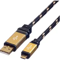 Roline GOLD Câble USB 2.0, USB Type A M - Micro USB B M 0,8 m