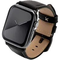 JT BERLIN Apple Watch 42/44/45/49mm - Charlie noir (42 mm, 44 mm, 45 mm, 49 mm, Cuir véritable), Sangles de montre, Noir