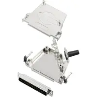 TRU COMPONENTS TCD45ZF37DBPK 7709356 Kit de connecteurs mâles SUB-D 45 ° Nombre de pôles (num) :, Câble + prise électronique, Argent