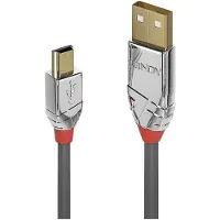 Lindy CROMO - Câble USB - USB (M) pour mini USB type B (M) - USB 2.0 - 50 cm - rond - gris