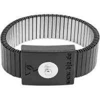 BJZ A-64117 Bracelet métallique ESD noir (Protection statique)