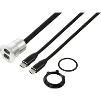TRU COMPONENTS USB-C (3.1) 2x Buchse/Stecker 1 m Kabel silber TC-13376316 In, Câble + prise électronique, Argent